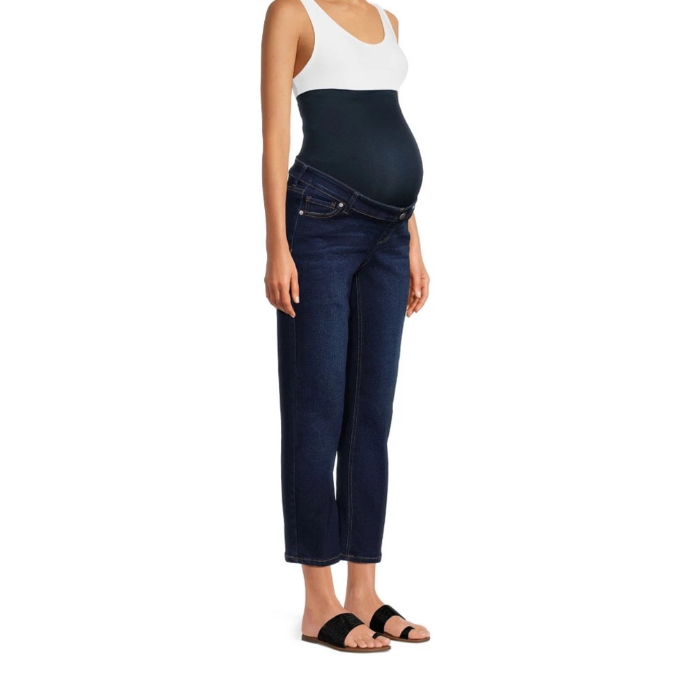NWT maternity jeans large dark blue